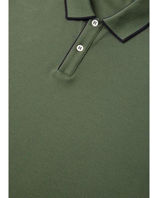 Loro Piana Green Stretch Cotton Polo Shirt for men