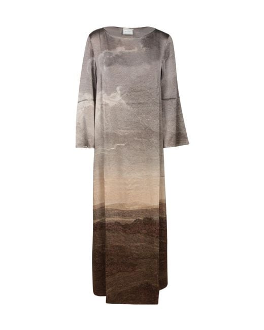 Pierre Louis Mascia Gray Landscape Jacquard Dress