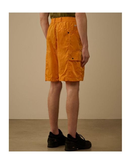 C P Company Orange Cargo-Pocket Shorts for men