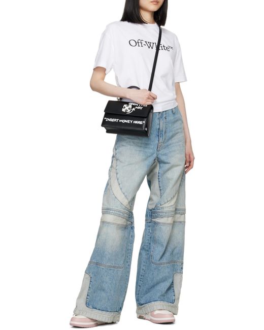 Off-White c/o Virgil Abloh White Bookish Logo Printed Crewneck T-Shirt