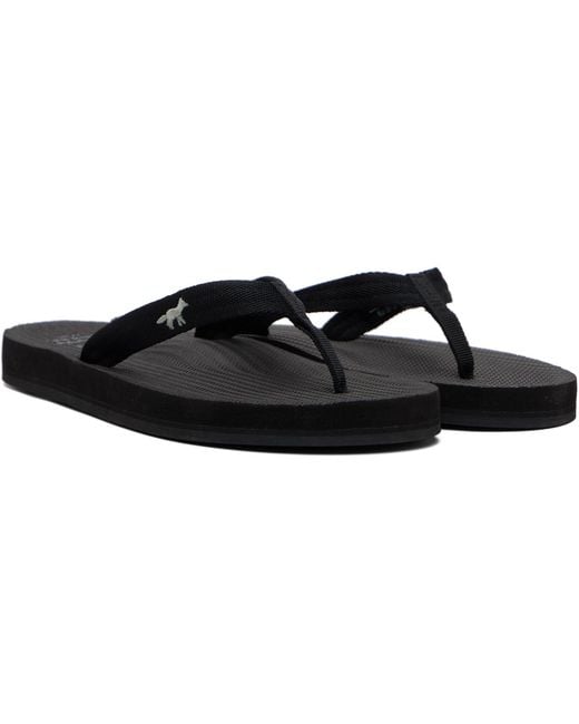 Maison Kitsuné Black Maison Kitsuné X Indosole Collaboration Easy Living Flip-Flops