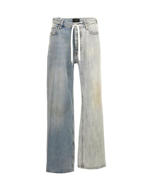 Balenciaga Blue Fifty-Fifty Jeans for men