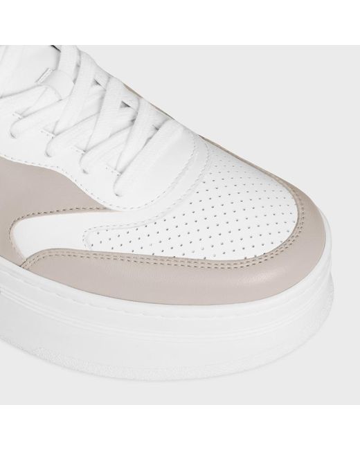 Céline White Block Sneaker With Triomphe
