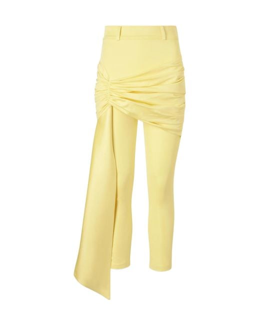 Rabanne Yellow Draped-Detail Trousers