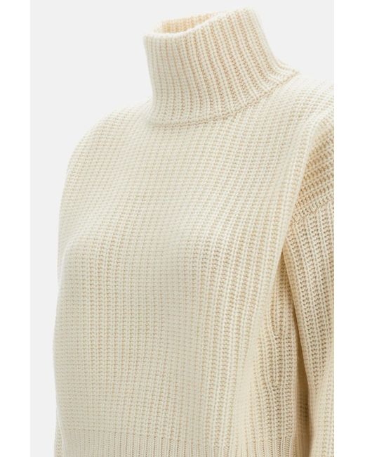 Lisa Yang White Turtleneck Long-Sleeves Sweater