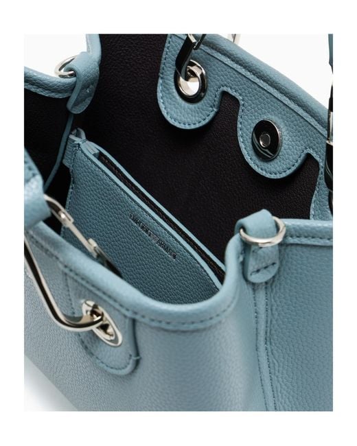 Emporio Armani Blue Mini Myea Top-Handle Tote Bag