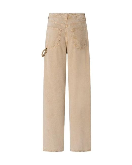 Pinko Natural Chain Detail Straight-Leg Jeans