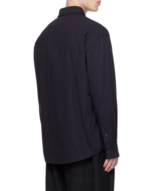 Lemaire Blue Twill Button-Up Shirt