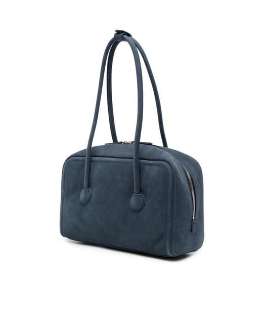 MARGE SHERWOOD Blue Zippered Shoulder Bag