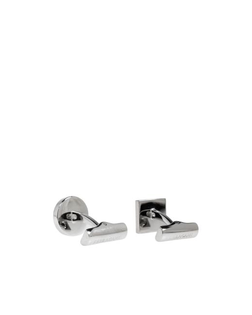 Ferragamo White Beaded Cufflinks for men