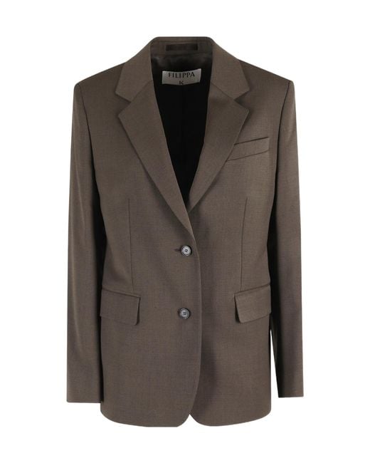 Filippa K Brown Delilah Single-Breasted Blazer