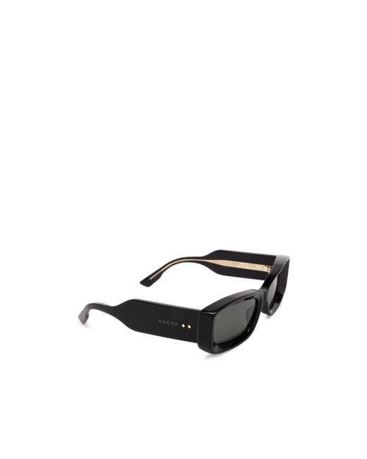 Gucci Black Eyewear Rectangular Frame Sunglasses