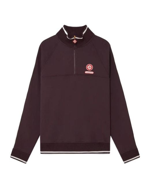 Casablanca Purple Quarter Zip Laurel Sweatshirt for men