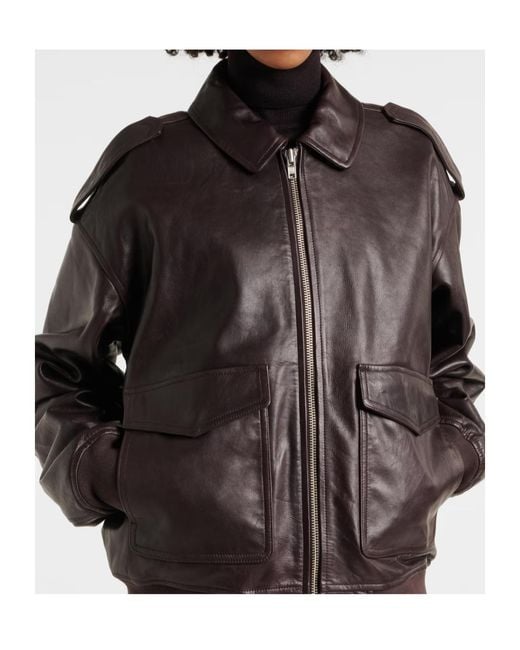 Frankie Shop Black Viper Leather Jacket