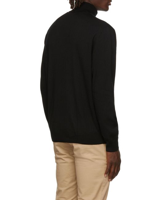 Lacoste Black Logo High-Neck Knitted Pullover for men