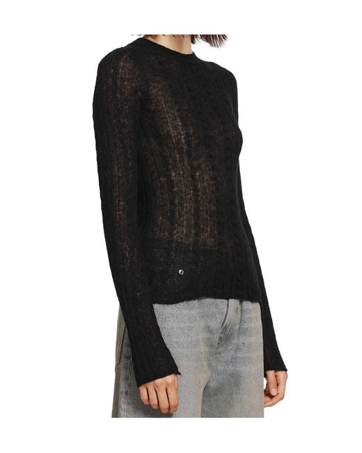 Haikure Black Sey Semi-Sheer Knitwear