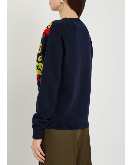 J.W. Anderson Blue Floral Wool Jumper