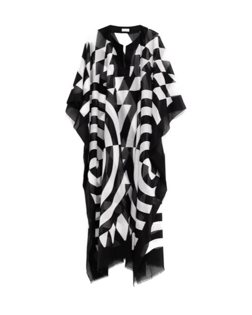 Dries Van Noten Black Patterned Loose Dress