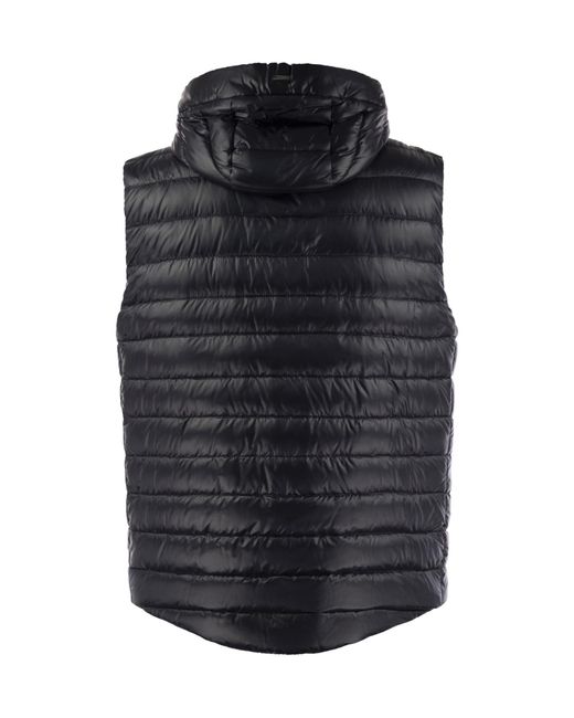 Herno Black Sleeveless Hooded Down Jacket for men