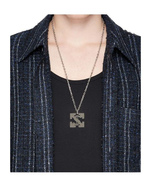 Off-White c/o Virgil Abloh White Arrows Pendant Necklace for men