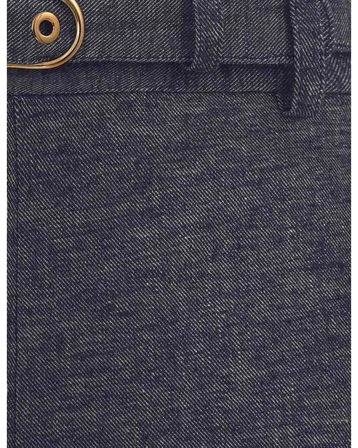 Zimmermann Blue Hypnotic Belted Flared Trousers