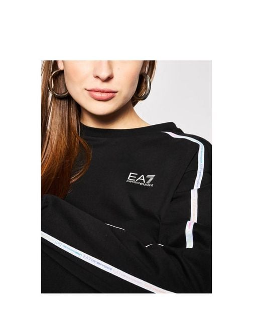 EA7 Black Logo Round-Necked Sweater