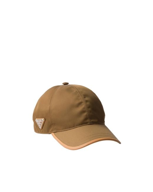 Prada Brown Logo-Plaque Curved Peak Baseball Cap for men