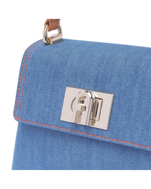 Furla Blue 1927 Mini Denim Tote Bag