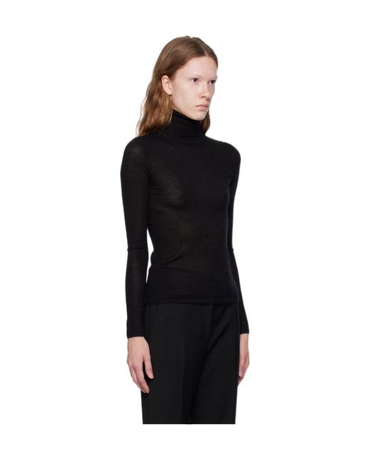 Gabriela Hearst Black High-Necked Long-Sleeved Sweater
