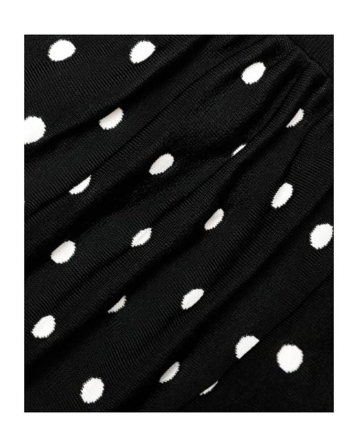 Self-Portrait Black Polka-Dot Ruched Mini Dress