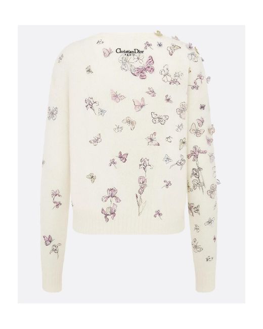 Dior White Embroidered Sweater