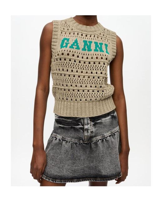 Ganni Gray Knitted Vest