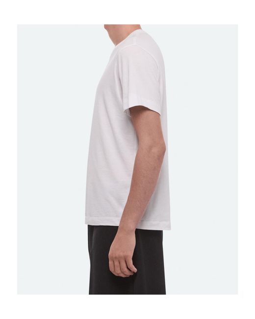Helmut Lang White Crew Neck Short-Sleeved T-Shirt for men