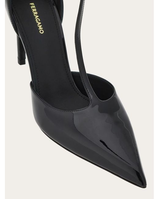 Ferragamo White Ferragamo T-Strap Pointed-Toe Pumps