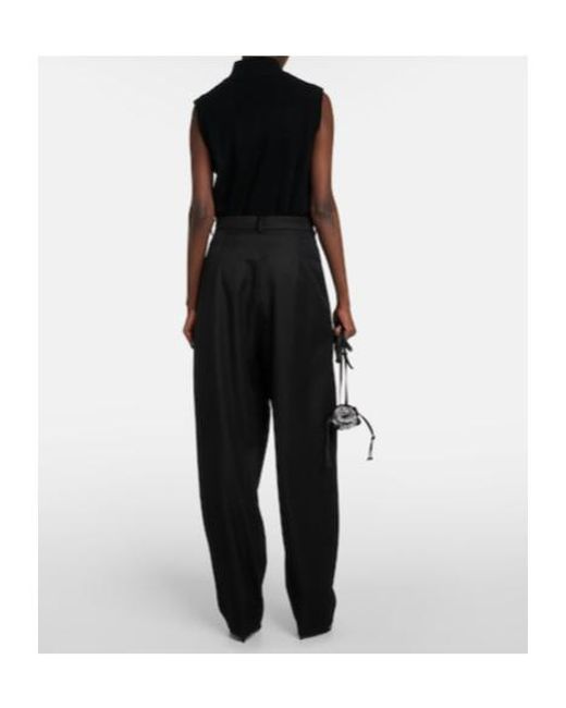Magda Butrym Black High-Rise Wool Pants