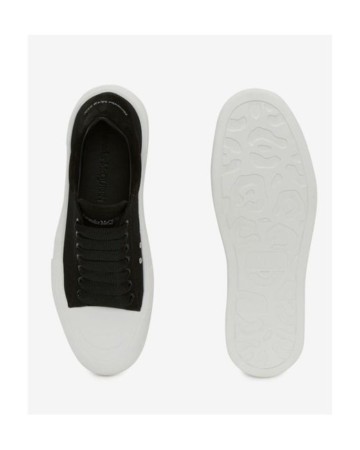 McQueen Black Deck Lace-Up Sneakers