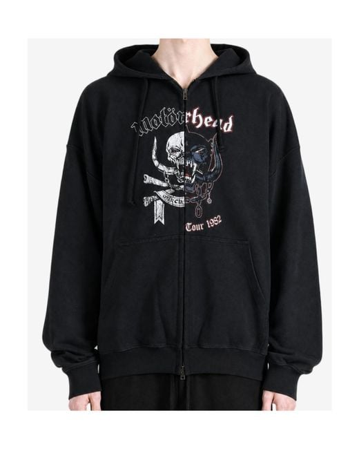 Vetements Blue Long-Sleeved Hooded Sweatshirt for men