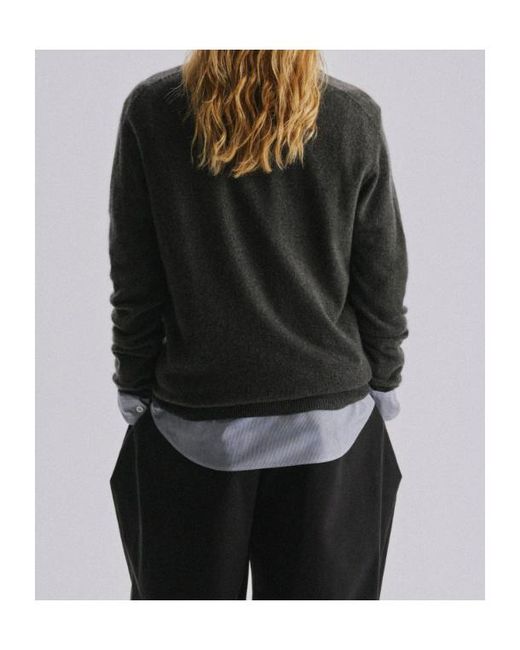The Row Gray Oashi Polo-Collar Sweater