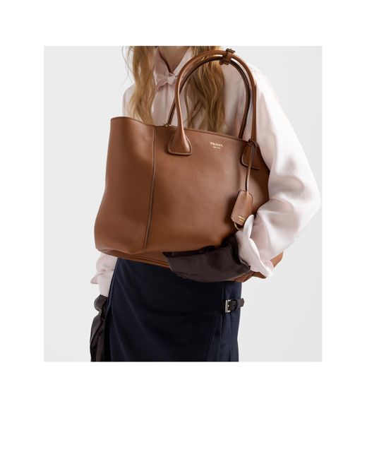 Prada Brown Large Leather Tote Bag