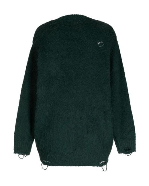 Adererror Green Imitation Fleece Knitted Sweater for men