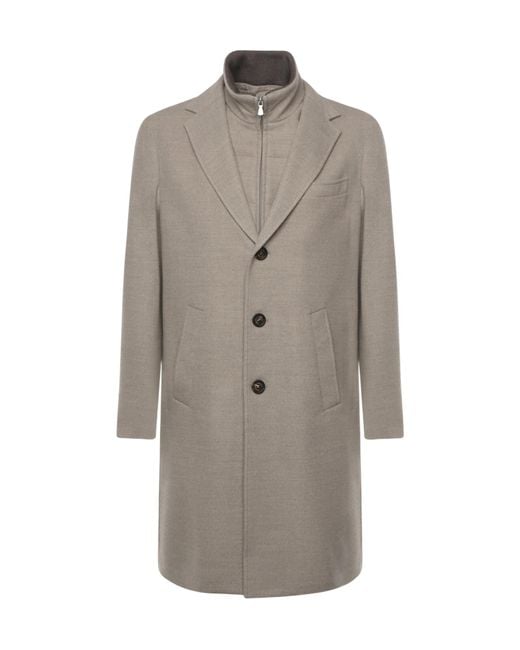 Eleventy Gray Single Breasted Coat for men
