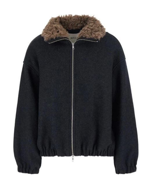 Jucca Black Zip-Up Bomber Jacket