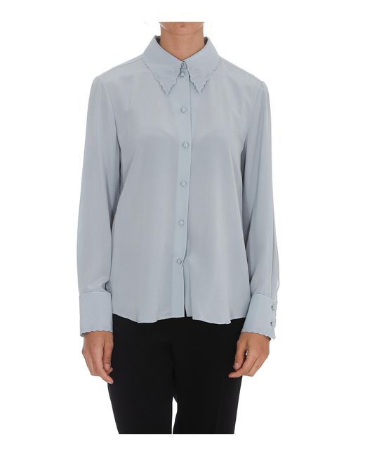 Chloé Gray Ruffled Shirt