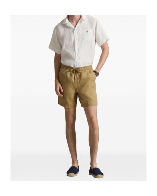 Polo Ralph Lauren White Pony Embroidered Short-Sleeved Shirt for men