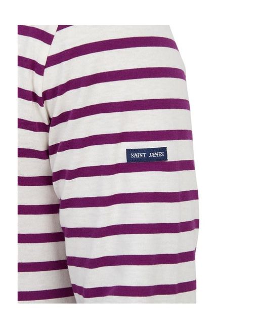 Saint James Red Striped Graphic T-Shirt for men