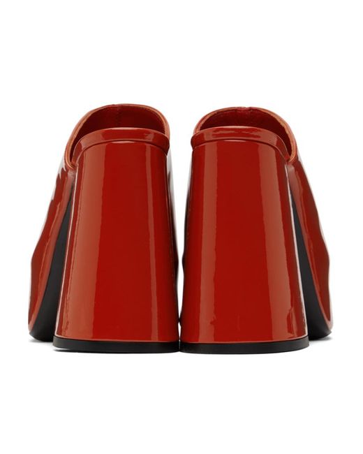 By Far Red Embossed High-Heeled Sandals