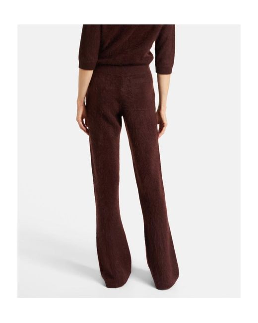 Dorothee Schumacher Brown Fluffy Statement Wool And Cashmere-Blend Flared Pants