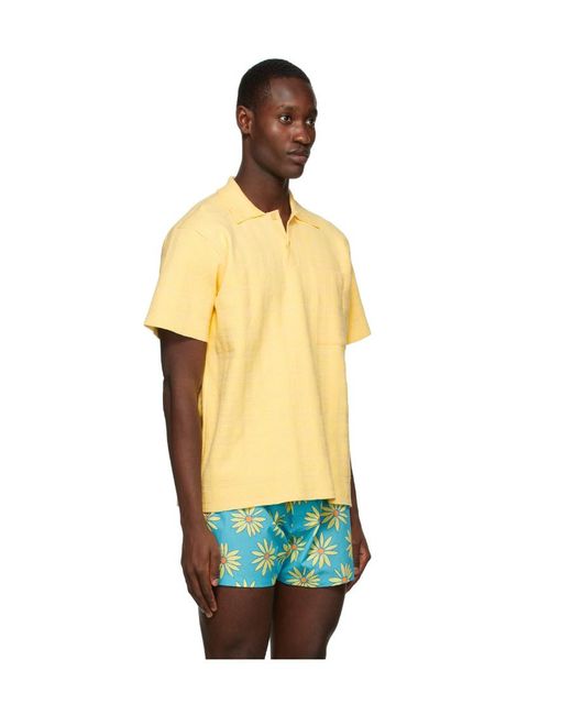 Jacquemus Yellow Logo Polo Shirt for men
