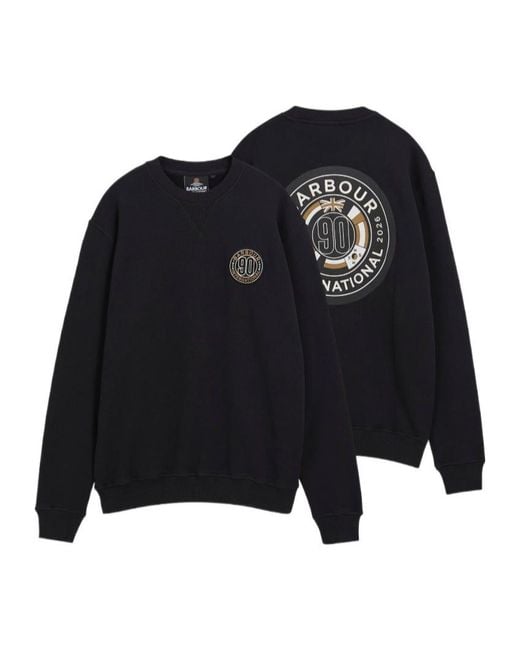 Barbour Black 90Th Anniversary Graphic Sweatshirt for men