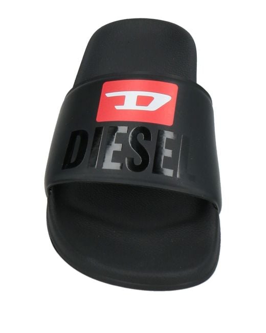 DIESEL Black Printed Slippers